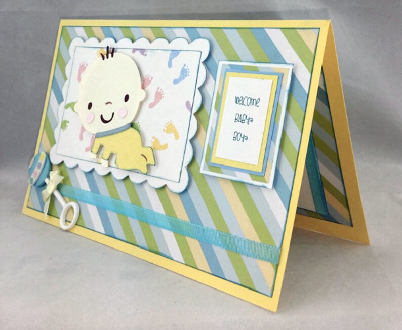 Handmade Baby Boy Card Etsy