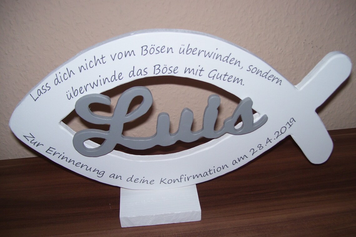 Deko zur Taufe, Konfirmation, Hochzeit Fisch XL Etsy.de