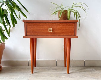 Vintage 1950s Bedside Table - Scandinavian Style Bedside Table - Vintage 1950s Bedroom Furniture - Antique Furniture - Formica