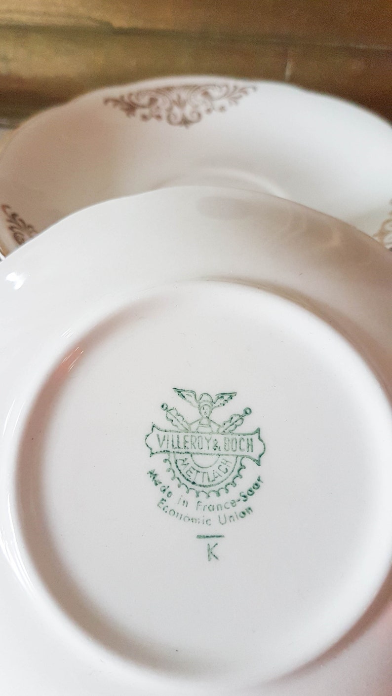 Villeroy et Boch tea set eight cups milk jug and sugar bowl Pearly gold Gift for her Gift for her Gift idea Christmas meal saucers