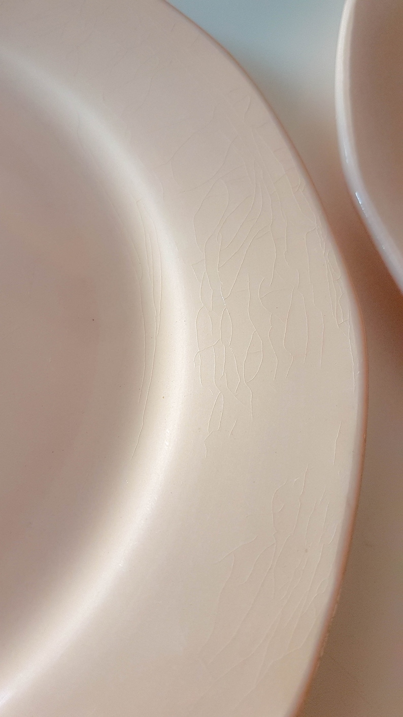 6 Small Dessert Plates Digoin Sarreguemines Badonvillier Pink Porcelain Vintage Tableware Girly Wedding Decor Party Meal