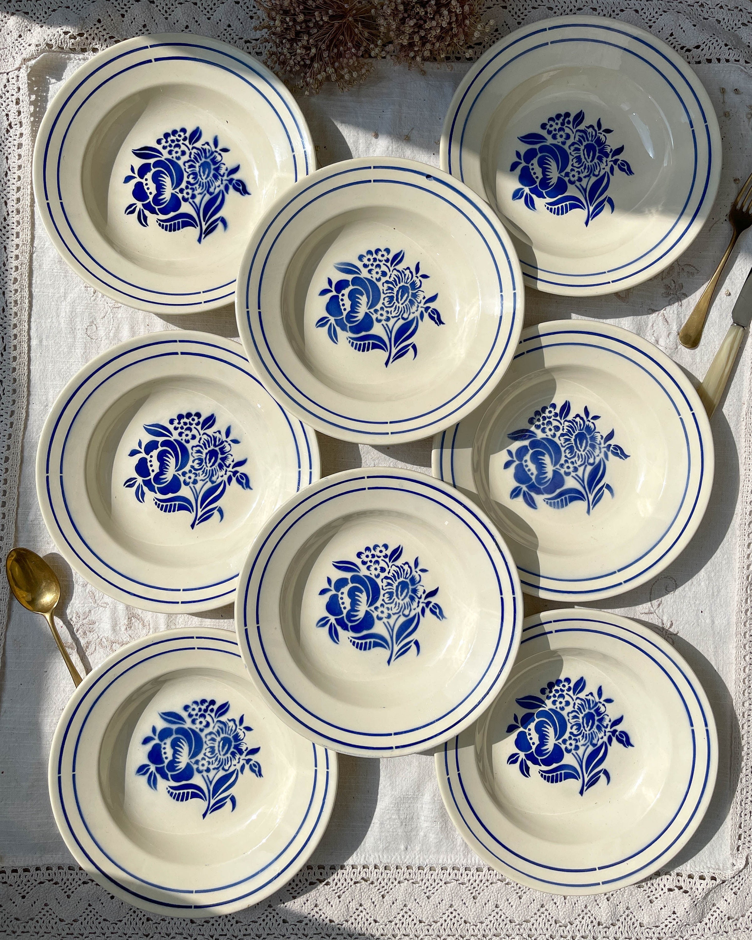 8 Assiettes Creuses Porcelaine