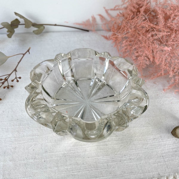 Cendrier Cristal vintage Made in France ~ Vide poche cristal ~ Coupelle vintage ~ Cadeau fumeur