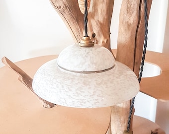 Vintage Clichy glass globe portable lamp - Vintage light pendant - custom portable lamp - Vintage lighting - Lamp