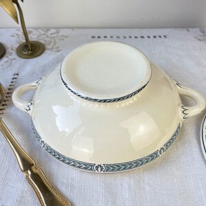 Small vintage soup tureen Terre de fer bleu SALINS "Castellane" model ~ Table service ~ Vintage dish ~ Vintage tableware Terre de fer image 10