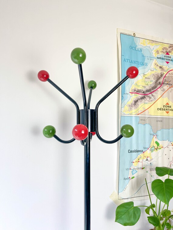 Coat Rack Vintage Colors Year 50 70 Style Roger Feraud Coat Rack Vintage Colors Year 50, Colored Ball Coat Rack