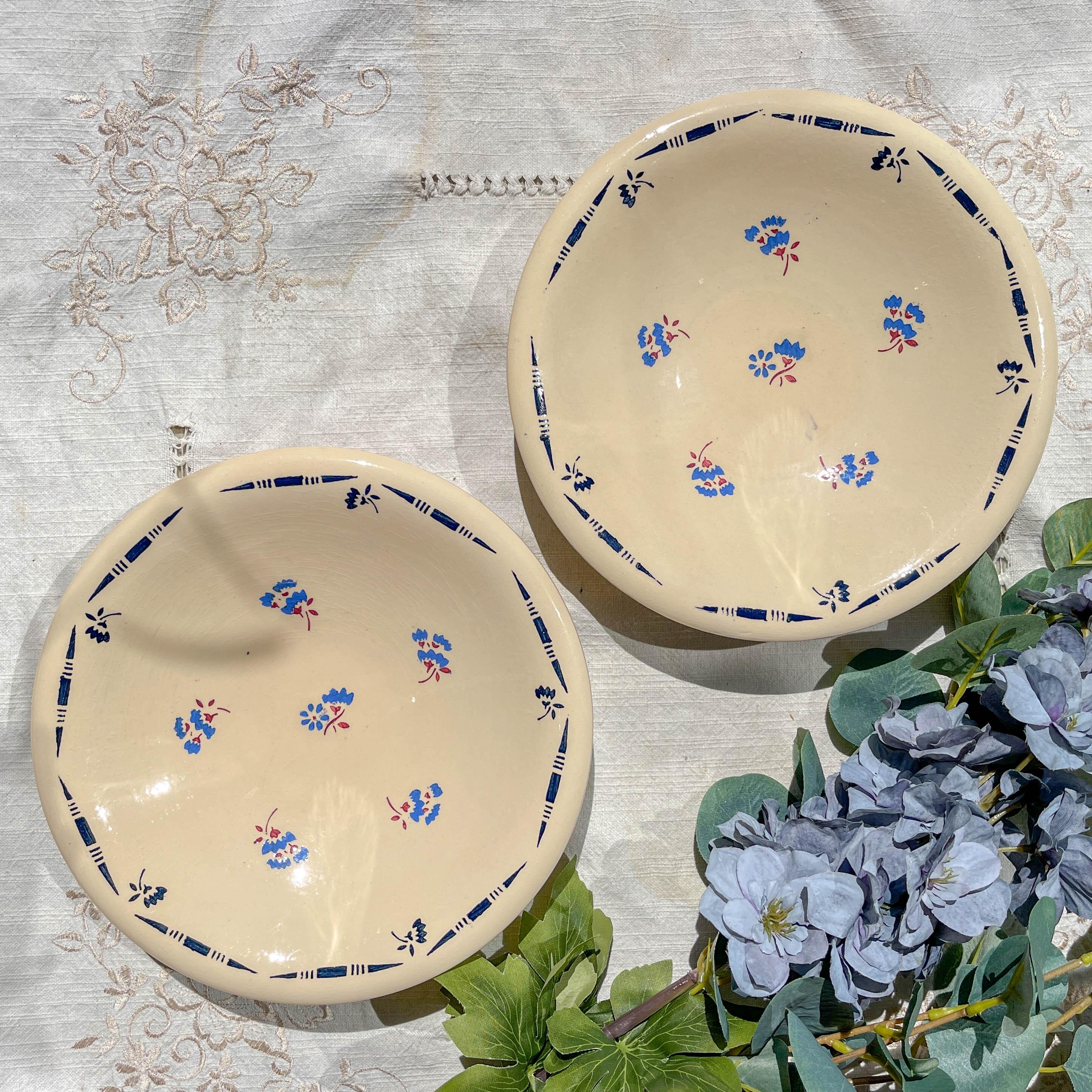 Ancien Sucrier Blanc Fleur Bleue K&G Lunéville Modèle Daniel - France