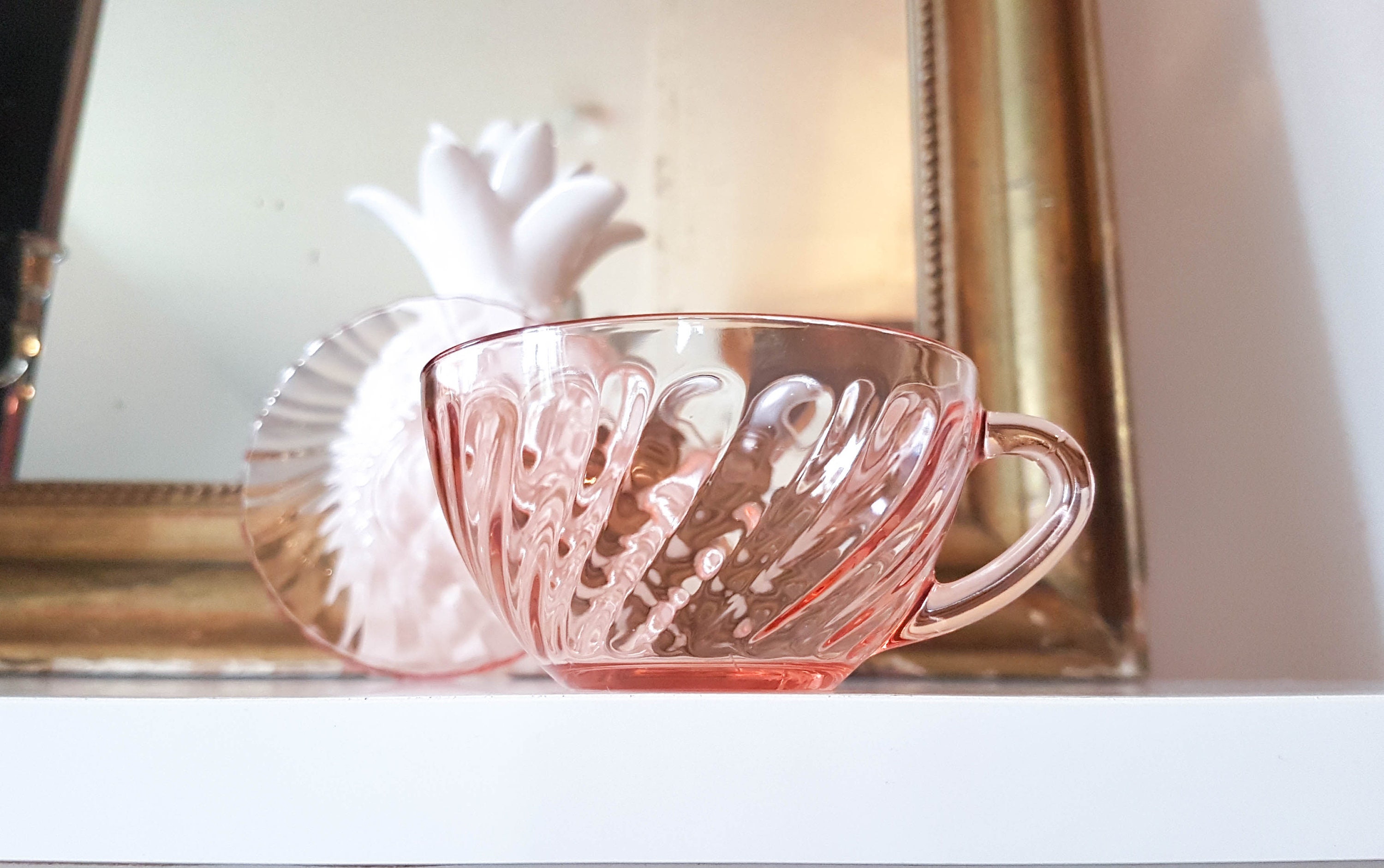 1 Tasse à Café en Verre Rose Dépression Rosaline Arcoroc Luminarc ~ Petite Tasse Expresso Vaisselle 