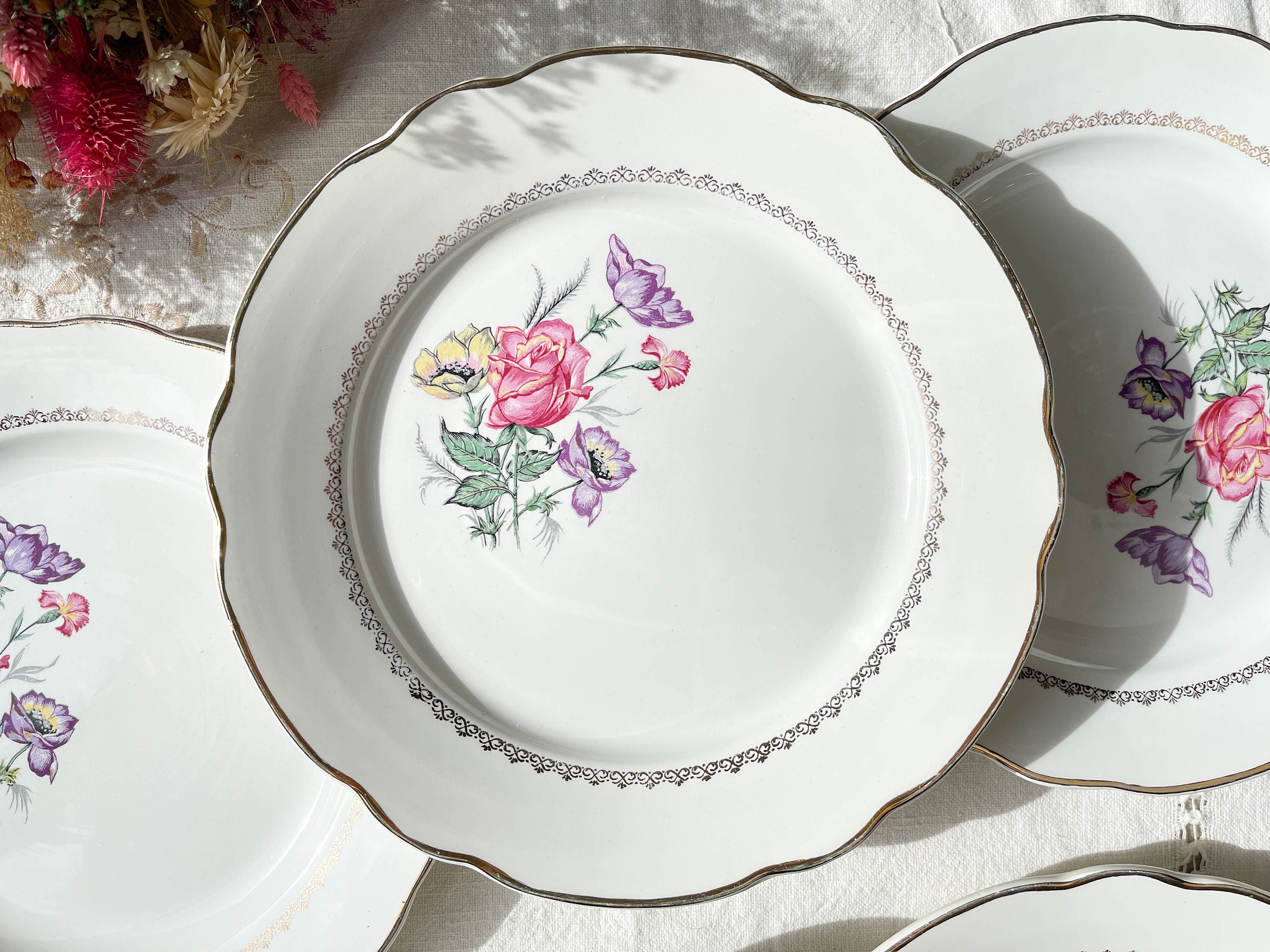 【5枚セット】Digoin ＆Sarreguemines　ヴィンテージプレート 5枚セット】Digoin ＆Sarreguemines ヴィンテージプレート 5枚セット