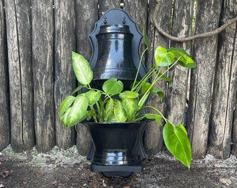 Copper fountain and black support J. GOARDERE ~ Vintage water fountain ~ Copper washbasin ~ Plant holder ~ Garden decoration ~ Planter