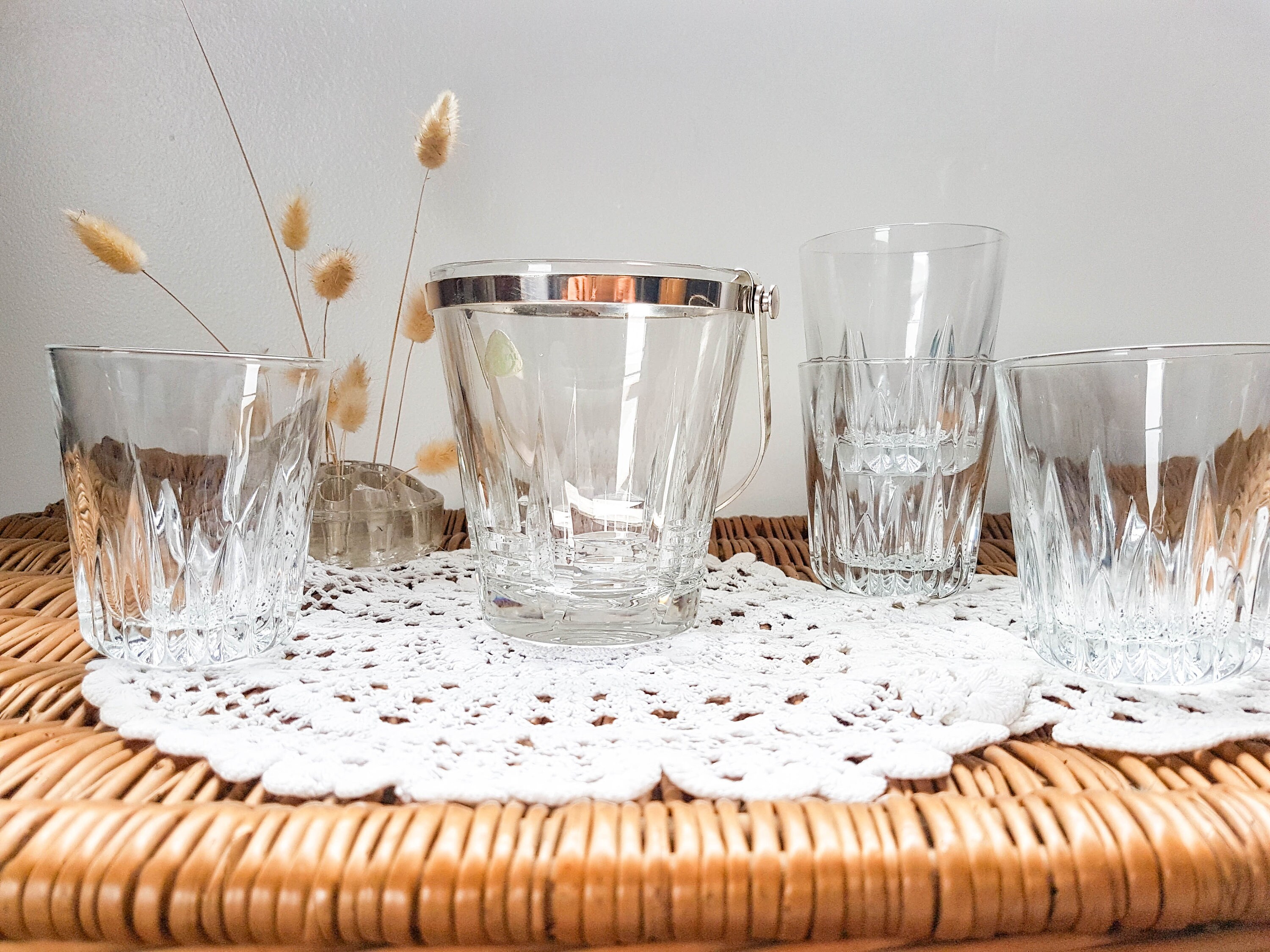 Seau à Glaçon Cristal Villeroy et Boch + 4 Verres Whisky Seau Champagne Vintage Cadeau Pour Lui Noël