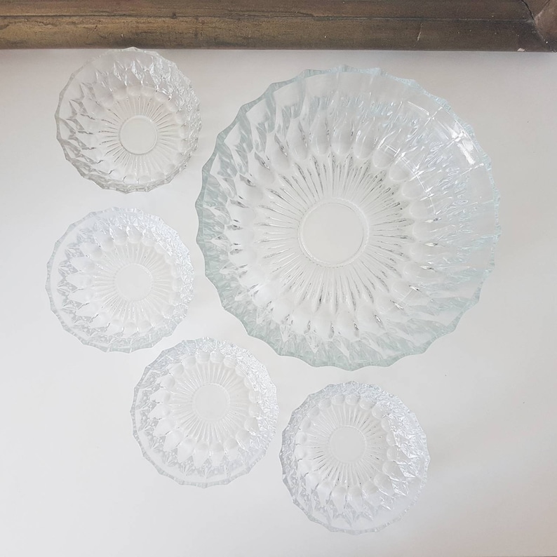 Vintage glass dessert set Bowls bowl Bowl Ramequin Gift for her Gift for her Gift idea Meal Christmas Old dishes