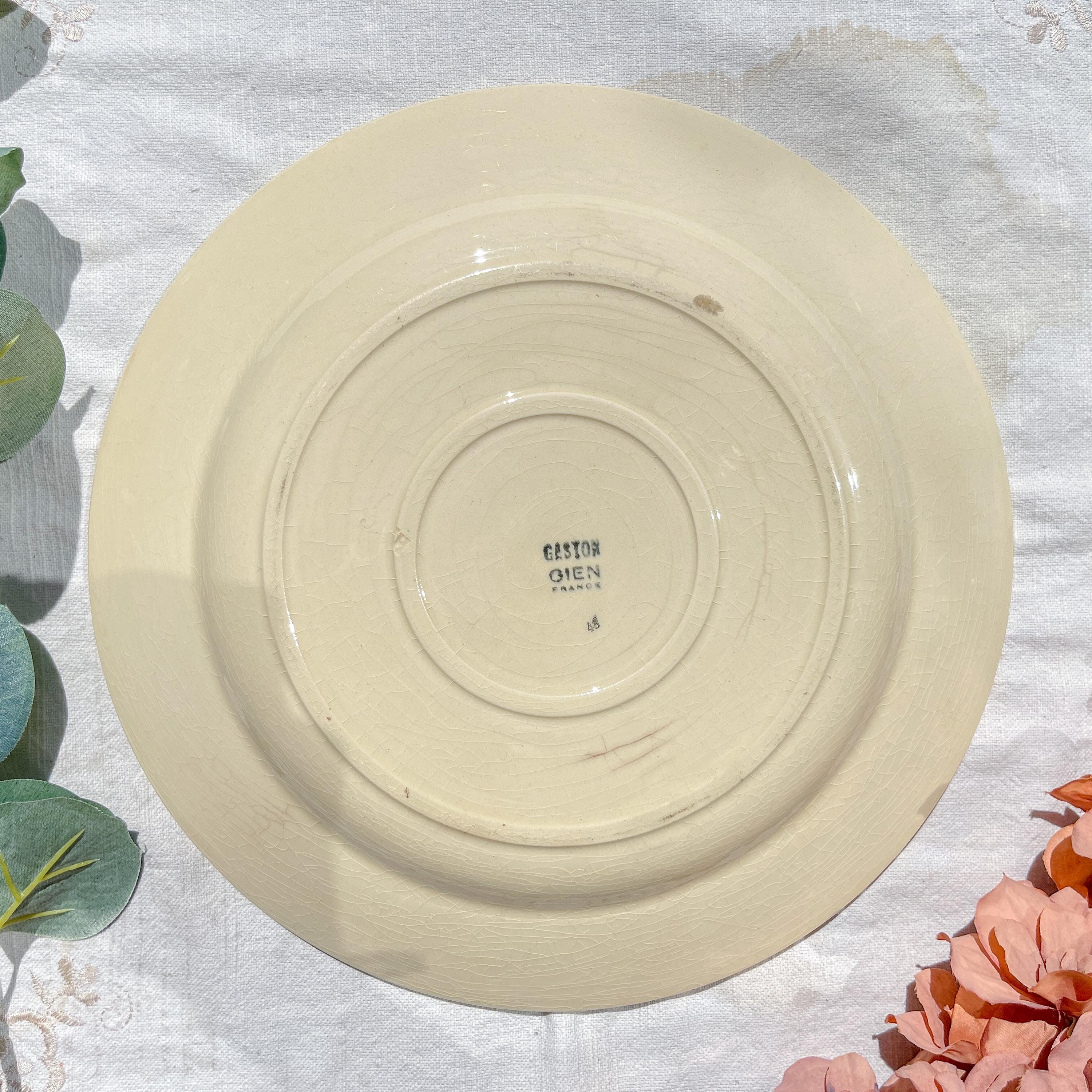 Vintage Striped Gien Gaston Pattern Platter - 1950s - Colorful Platter ...