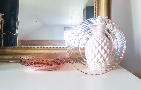 6 Platos hondos en vidrio depresi n rosa ROSALINE ARCOROC LUMINARC