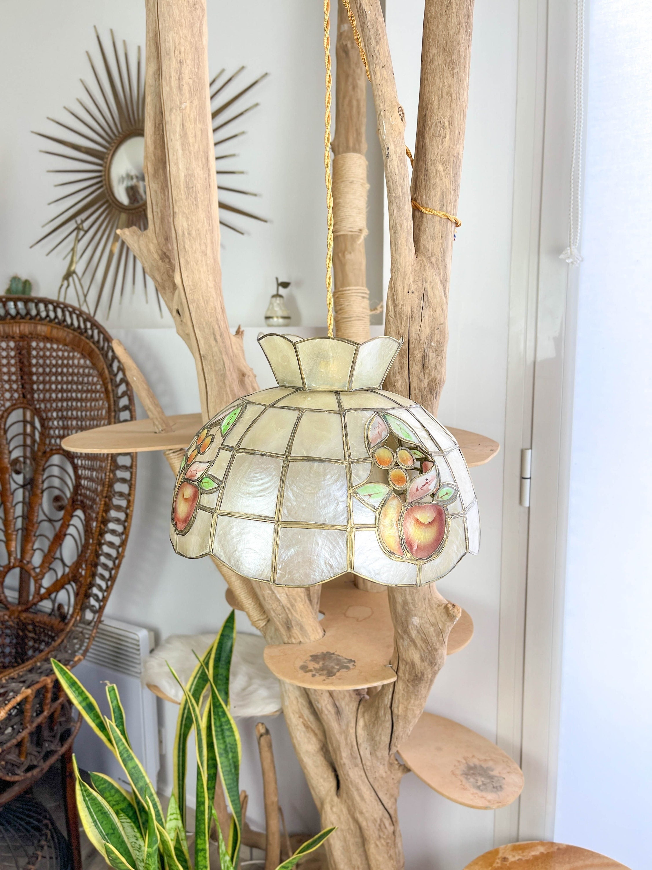 suspension Nacre Et Laiton