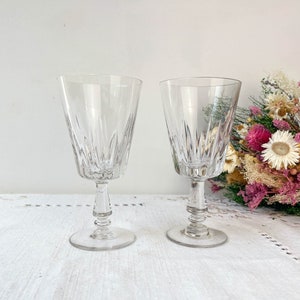 2 Vintage Water Glasses ~ Vintage Stemmed Glasses ~ Vintage Wine Glasses ~ 20th Century ~ Vintage Tableware ~ Tableware