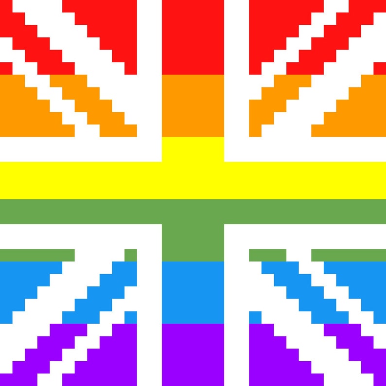 C2C crochet Graph Rainbow Union Jack / British Flag/NHS/LGBT Etsy C2C crochet Graph Rainbow Union Jack / British Flag/NHS/LGBT Etsy