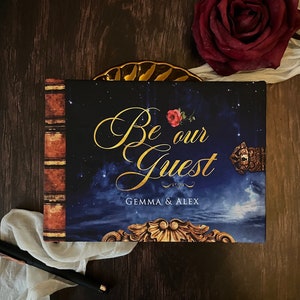 Beauty and the Beast Guest Book, Fairytale Guest Book, Quinceanera Guest Book, Beauty and the Beast Quinceanera, Unique Guest Book, Fabric