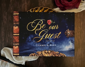 Beauty and the Beast Fabric Guest Book, Fairytale Quinceanera