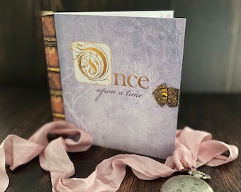 Tangled Wedding Invitation, Fairytale Story Book, Lilac & Gold