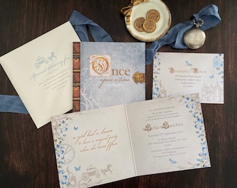 Cinderella Quinceanera Invitation, Story Book Design