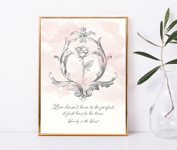 Beauty And The Beast Wall Art Disney Quote Print Wedding Etsy Beauty And The Beast Wall Art Disney Quote Print Wedding Etsy
