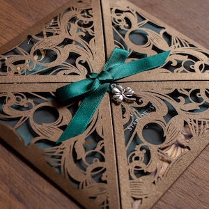 Irish Wedding Invitation | Irish Invitation | Bronze Wedding | Ireland Wedding | Green Gold Shamrock | Birthday Invite | Anniversary Invite