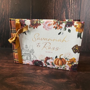 Autumn Wedding Guest Book, Fall Guest Book, Autumn Wedding, Personalised Guest Book, Fall Wedding Decor, Burnt Orange, Fairytale Story Book