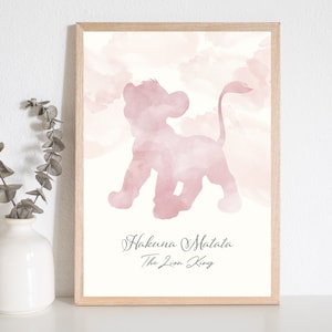 The Lion King Print, Hakuna Matata Print, Disney Wall Art, Kwekerij, Disney Quote, Simba Quote, Family Home Print, Disney Cadeau