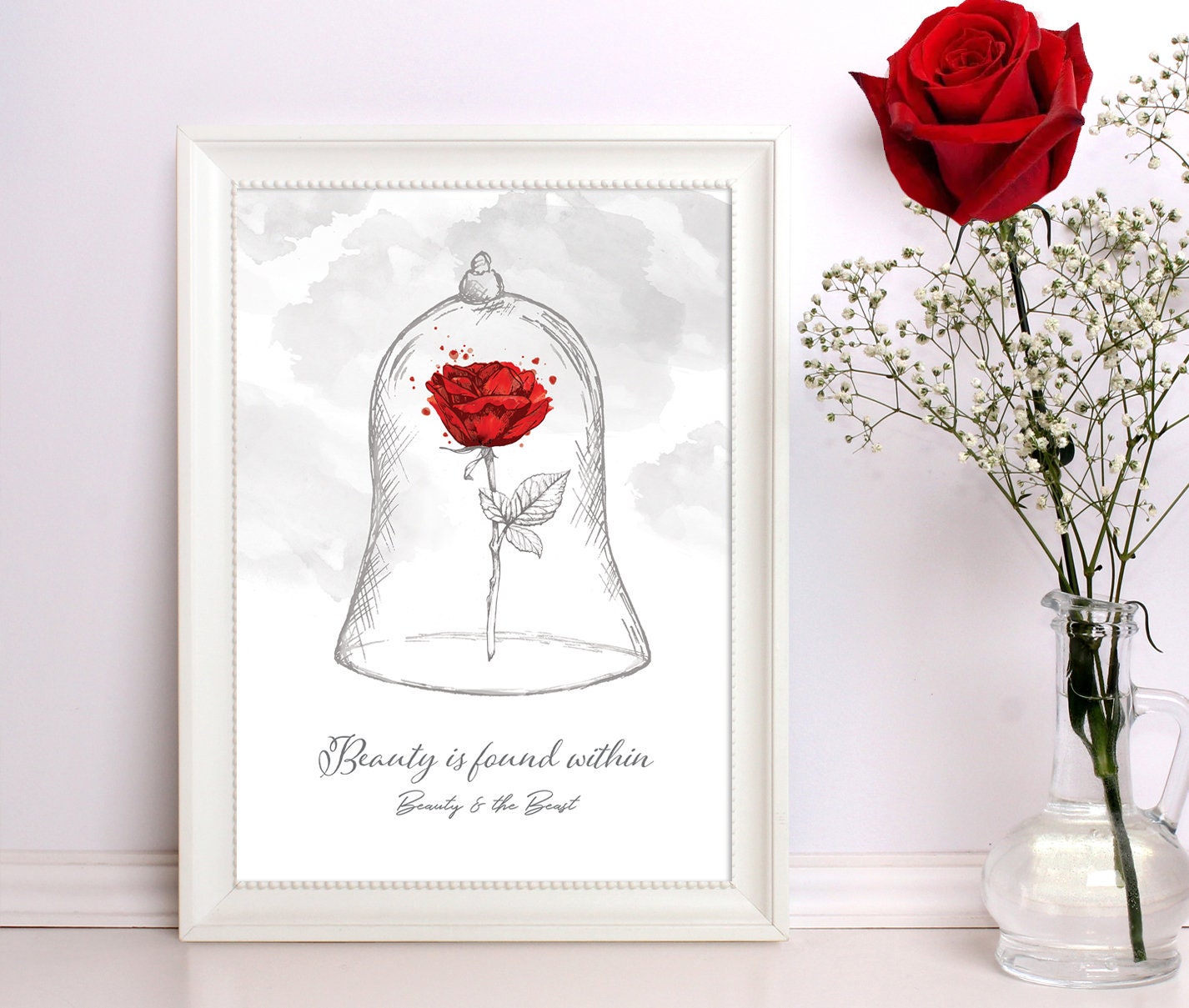 Beauty And The Beast Rose Dome Etsy Ireland