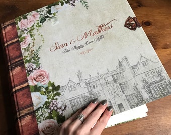 Personalized Floral Wedding Photo Album, Luxury Story Book