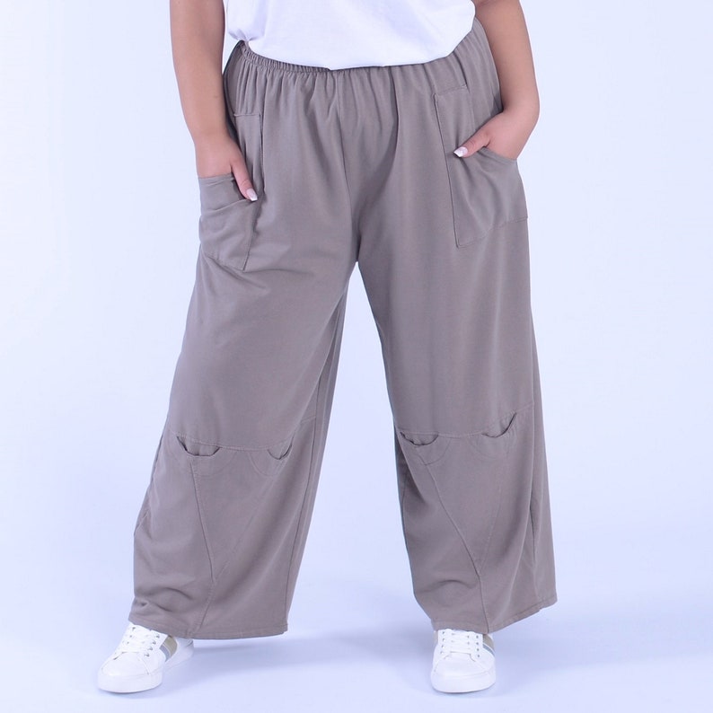 NEW 2019 LADIES ITALIAN LAGENLOOK 2 POCKET BOHO LINEN PANTS BAGGY TROUSERS