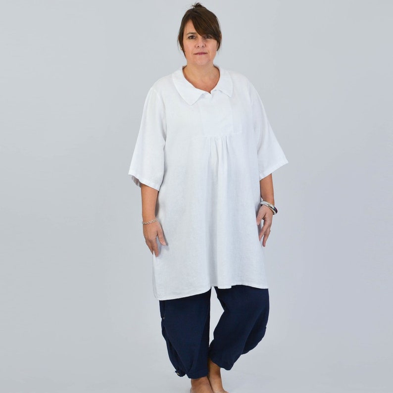 UK 16 18 20 22 24 26 28 30 32 NEW 9498 Plus Size Spring Womens Vintage Lagenlook Linen Plus Size Blouse Plus Size Clothing Summer Shirt