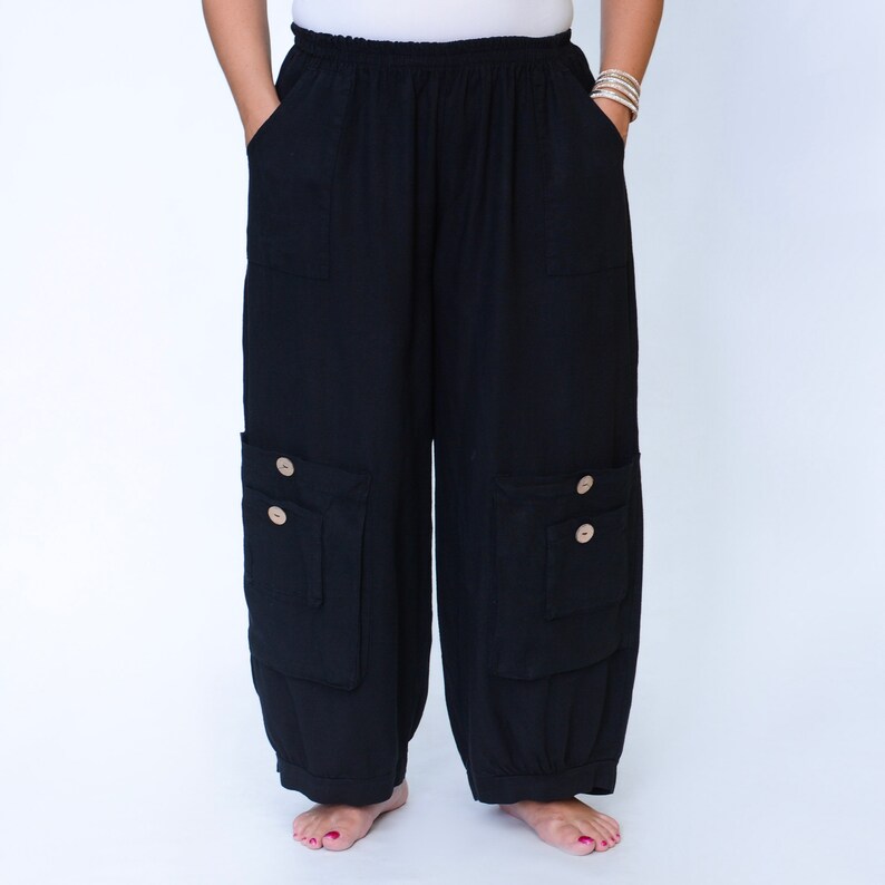 linen trousers womens plus size