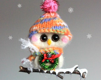 Cute owl Christmas ornament