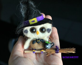 Halloween ornament owl witch