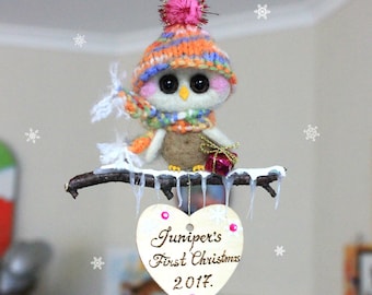 Baby's first Christmas Ornament Owl