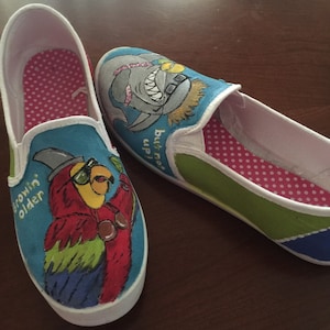 Hand Painted Parrothead Jimmy Buffett Themed Shoes