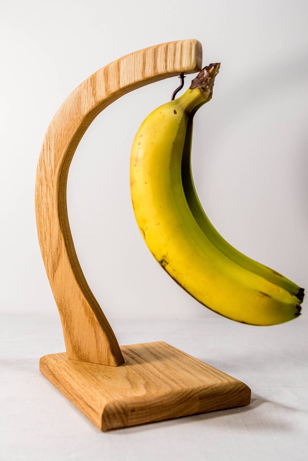 Handmade Wood Banana Hanger Custom Crafted With Red Oak Hardwood and