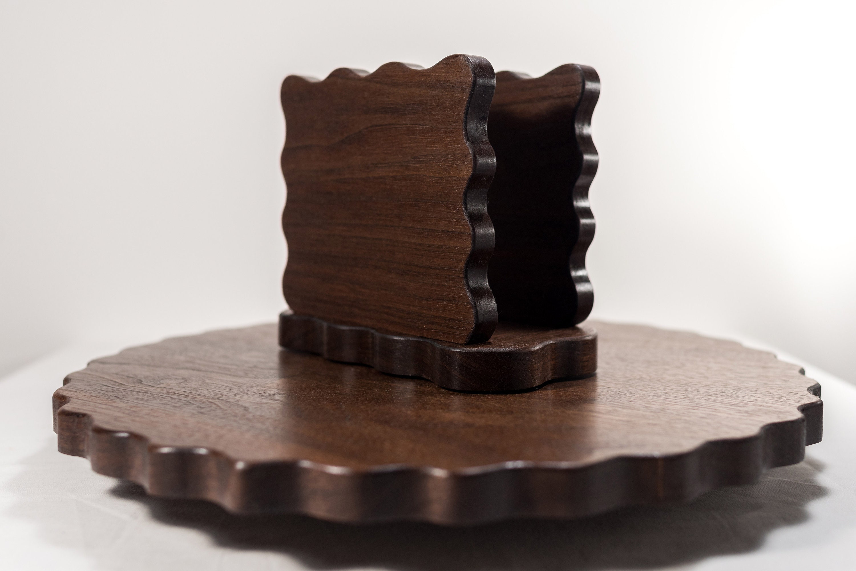 Handmade Wood Lazy Susan With Napkin Holder Custom Crafted in Etsy