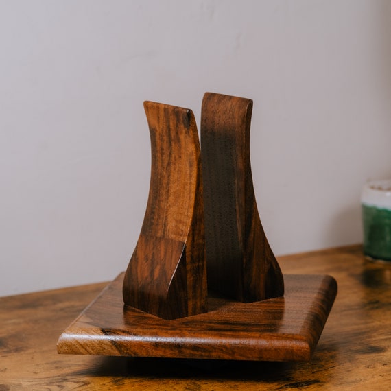 Handmade Wood Lazy Susan With Attached Napkin Holder Custom Etsy