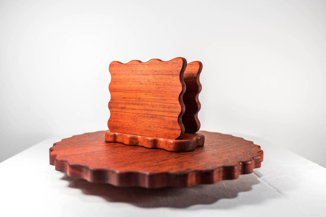 Handmade Wood Lazy Susan With Matching Napkin Holder Custom Etsy