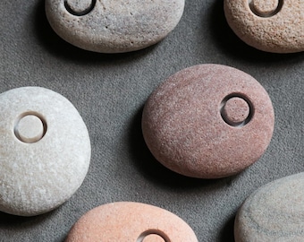 Porta incienso de piedra marina - Espacio Sagrado - Quemador de incienso de guijarros - Altar de meditación