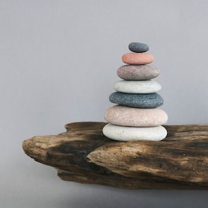 Zen Balance Pebbles - Small Beach Stone Cairn - Mindfulness Gift - Stacking Stones