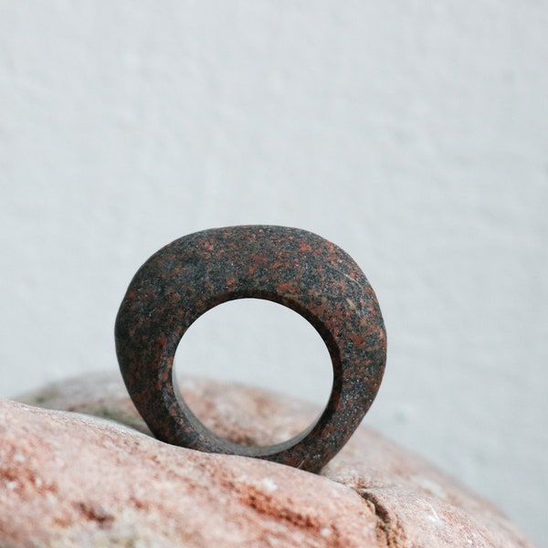 Pebble Ring - Handmade Solid Stone Chunky Ring - Minimalist Statement Jewelry