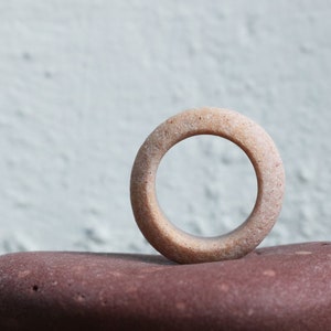 Pink Pebble Ring Handmade Solid Stone Nature Ring Minimalist Statement Jewelry image 1