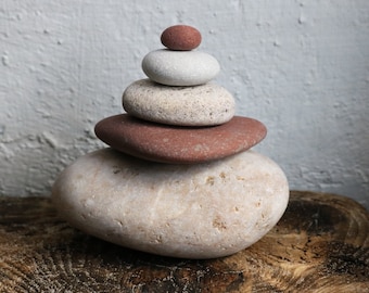 Japandi Art Cairn - Zen Garten Steine - Stapeln Meeressteine - Schreibtisch Deko ästhetisch minimalistisch