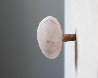 Small Quartz Stone Wall Hook - 1 Pc - Japandi Home - Decorative Towel Holder - Wall Mount Coat Hanger