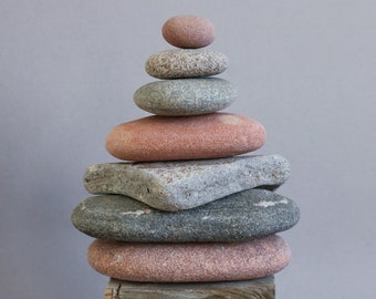 Zen Garden Rocks - Japandi Art - Meditation Stone Cairn - Meaningful Gift for Him
