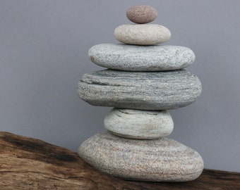 Self Care Meditation Kit - Japandi Art Cairn - Zen Garden Stones - Balance Rock Sculpture